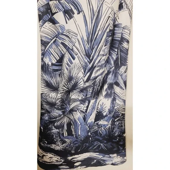 Commense Halter Maxi Dress Size Small Strapless Tie Blue White Floral Summer NWT - Picture 8 of 9